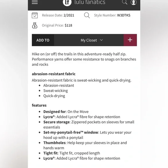 Lululemon Break a Trail 1/2 Zip Hoodie Pink Pastel Size 6 - Picture 5 of 12